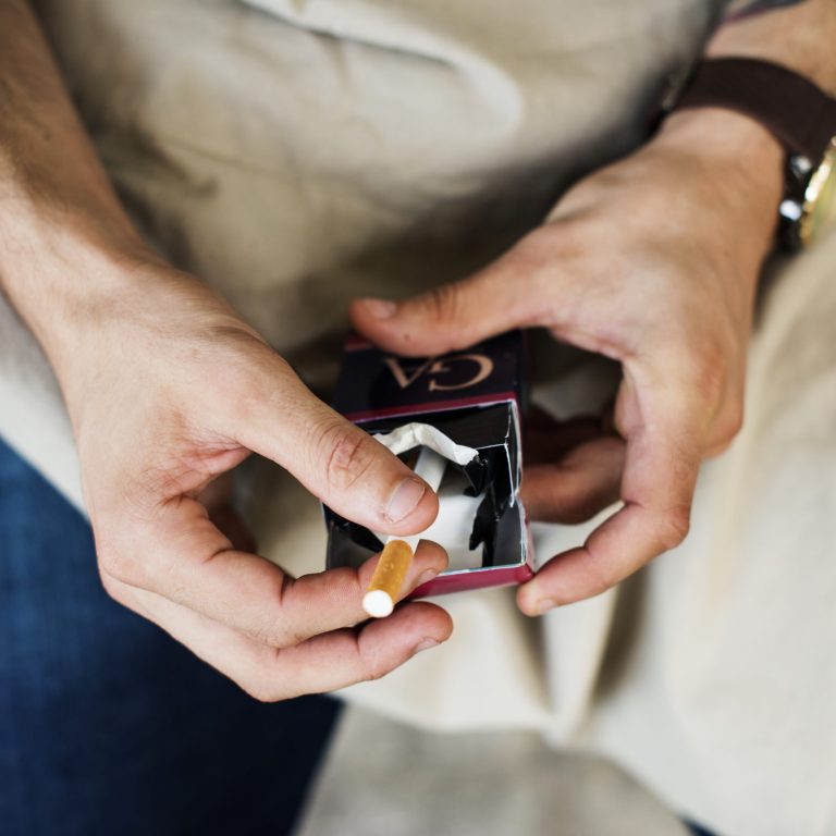 Man getting the cigaratte